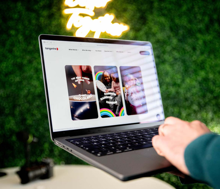 MWB portfolio website with project thumbnails displayed on MacBook